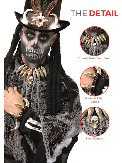 Voodoo Distressed Ivory Jewellery Set Adult 5