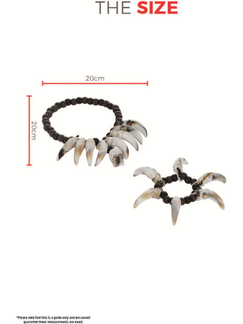 Voodoo Distressed Ivory Jewellery Set Adult