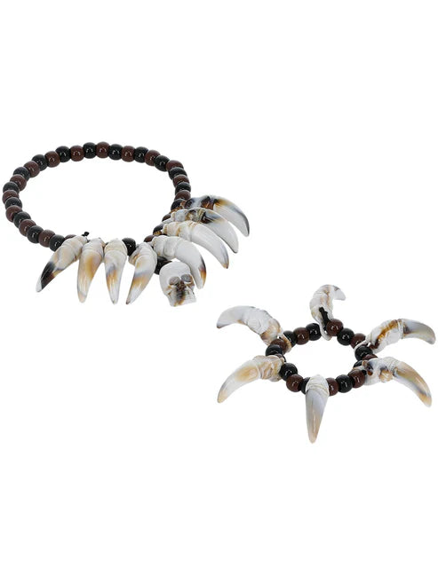 Voodoo Distressed Ivory Jewellery Set Adult