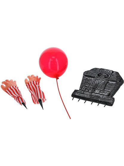 Horror Clown Lawn Prop Arm Stakes Headstone Balloon Halloween Party Accessory 3