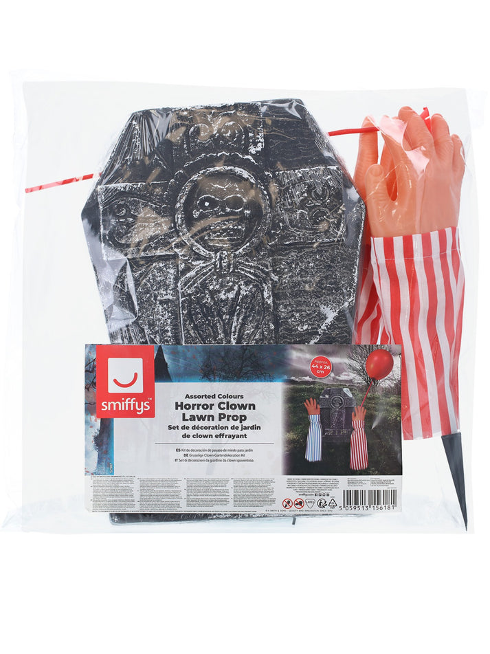Horror Clown Lawn Prop Arm Stakes Headstone Balloon Halloween Party Accessory