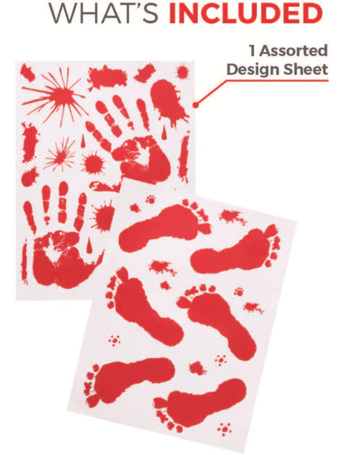 Bloody Floor and Window Sticker 2 Piece Set Red Halloween Party Accessory