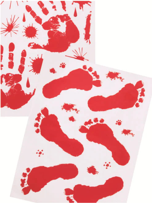 Bloody Floor and Window Sticker 2 Piece Set Red Halloween Party Accessory