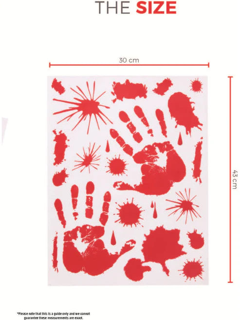 Bloody Floor and Window Sticker 2 Piece Set Red Halloween Party Accessory 7