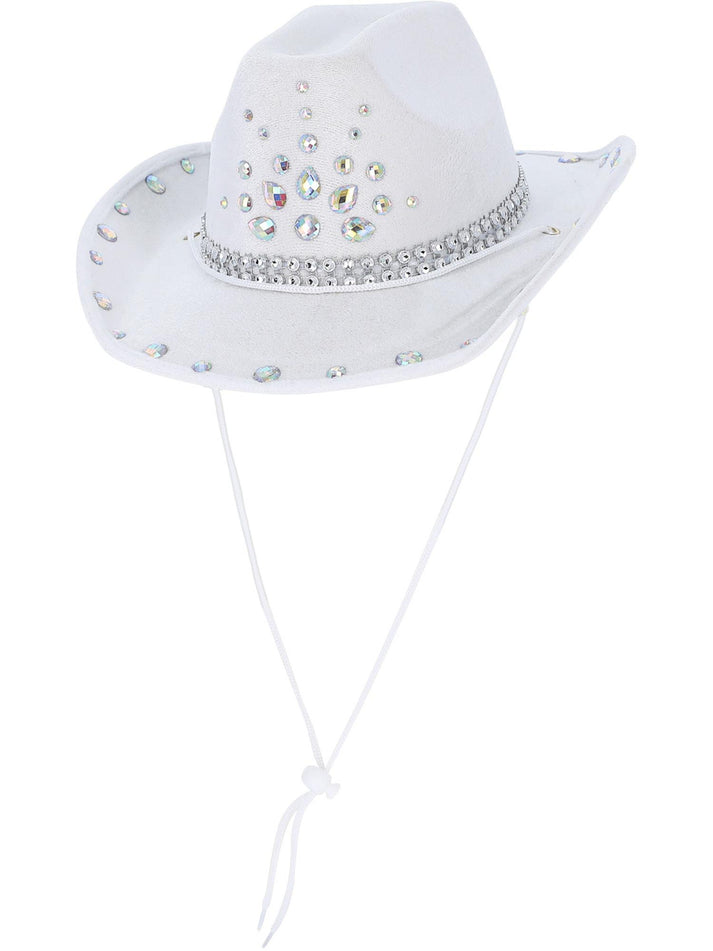 White Rhinestone Cowboy Hat Adult Costume Accessory 1