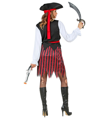 Caribbean Pirate  Shirt With Vest, Skirt, Belt, Headband, Hat 
