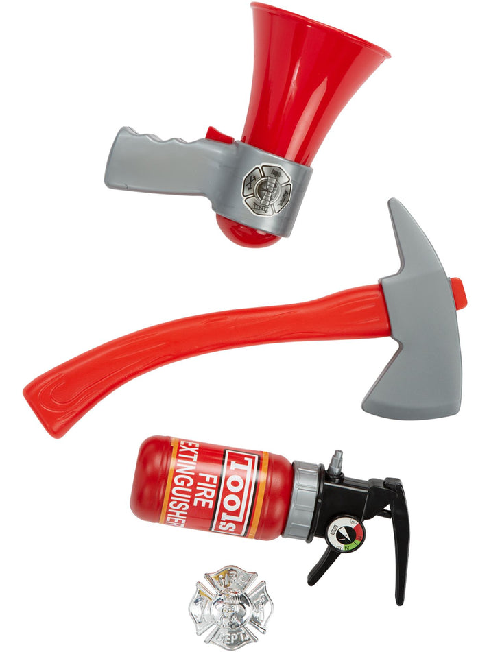 Fire Fighter Toy Kit Childs Extinguisher Badge Megaphone and Hammer 1