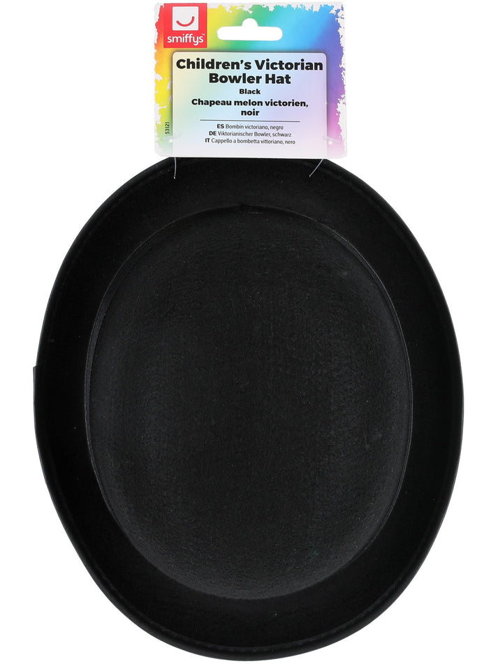 Kids Victorian Bowler Hat Black Costume Accessory 2