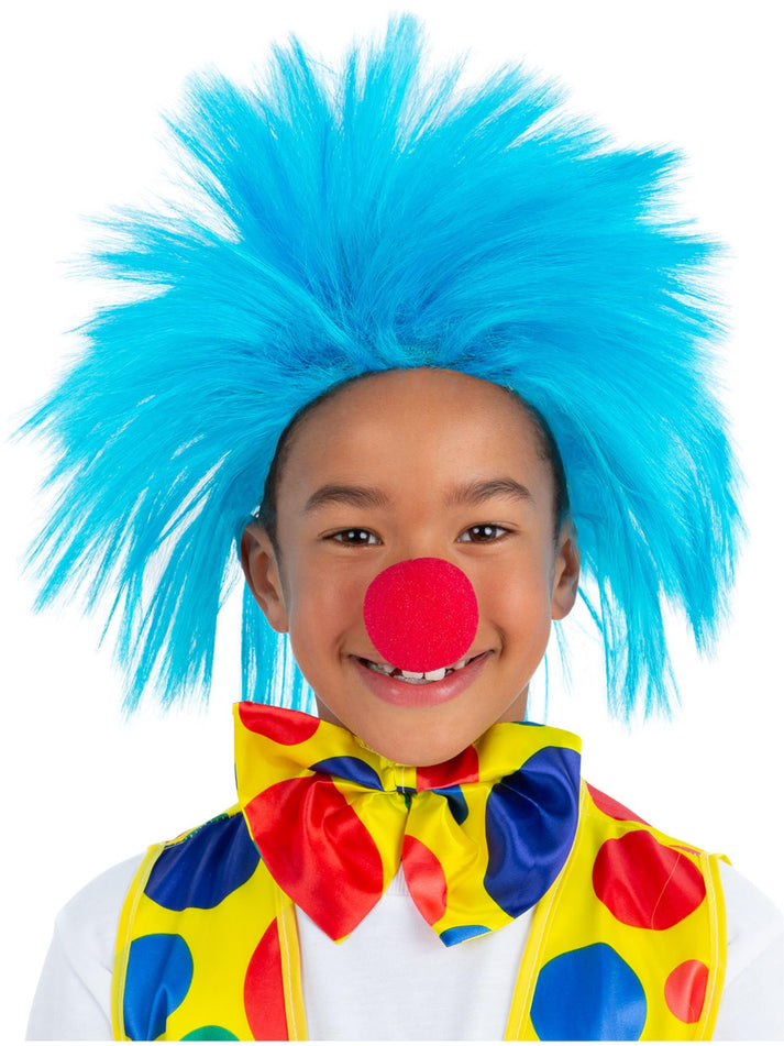 Kids Blue Spike Wig Clown Costume Accessory 1