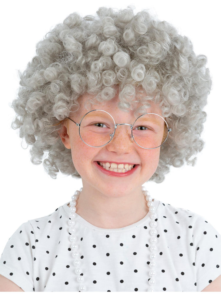 Kids Granny Perm Wig Child Costume Accessory 2