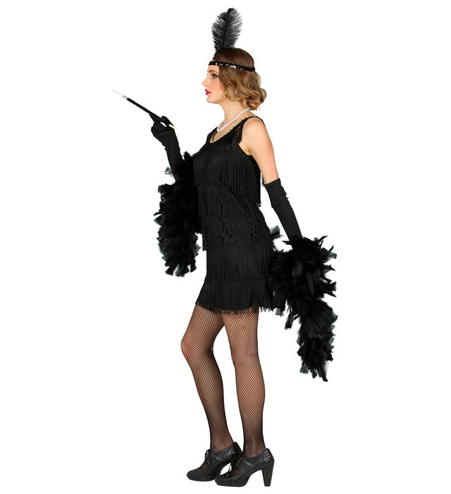 Roaring 20S Flapper  Dress, Headband With Feather 