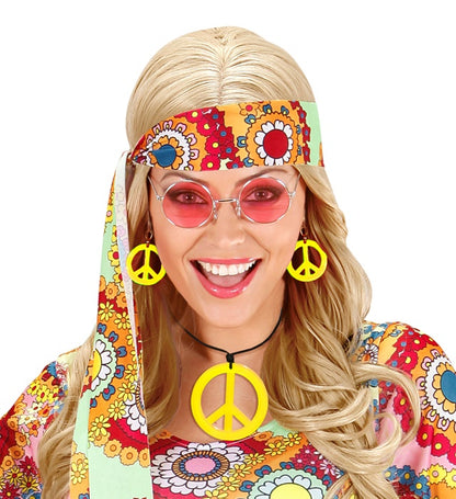Neon Yellow Hippie Necklace & Earrings Sets