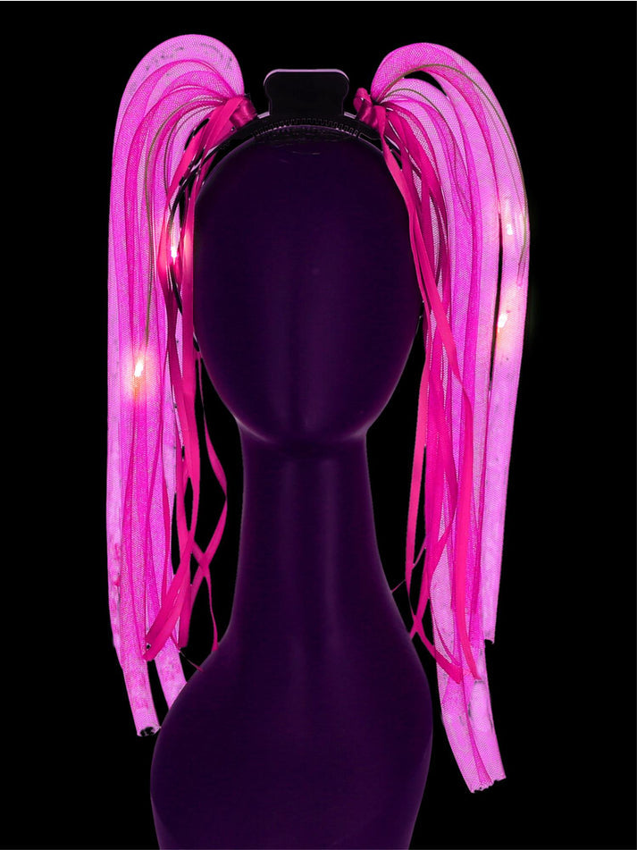 LED Light Up Pink Spaghetti Headband Batteries Included Child Costume Accessory 1