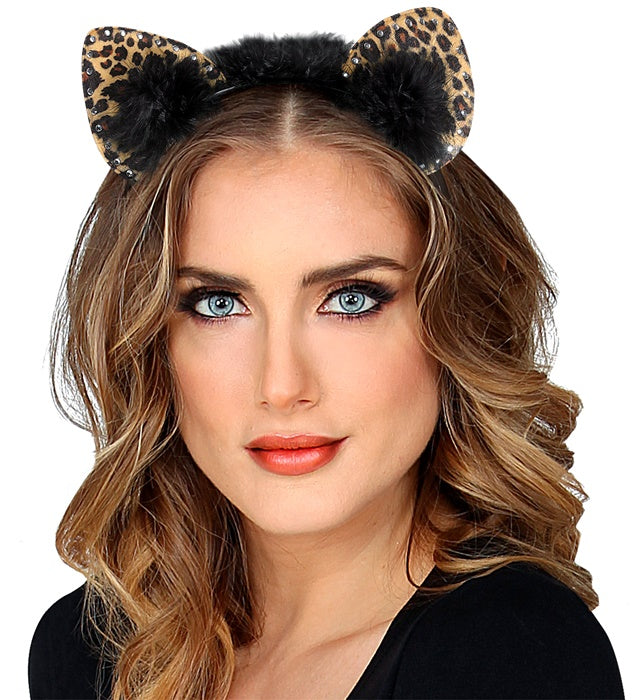 Strass Leopard Ears