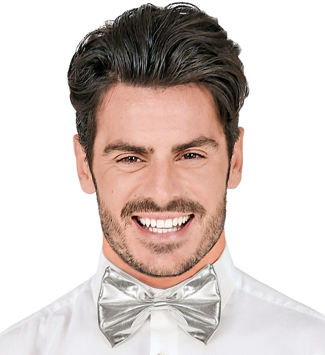 Silver Metallic Bow Tie