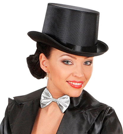 Silver Metallic Bow Tie