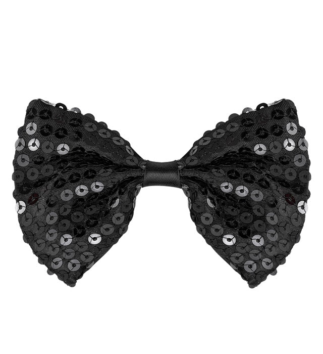 Black Sequin Bow Tie