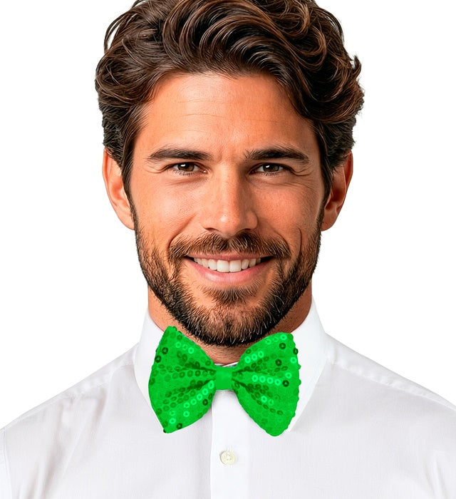 Green Sequin Bow Tie