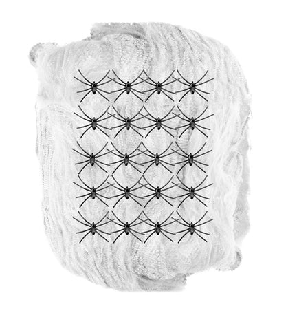 500 G White Spiderweb With 20 Spiders