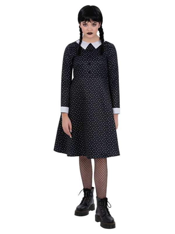 Gothic School Girl Costume Wednesday Dress