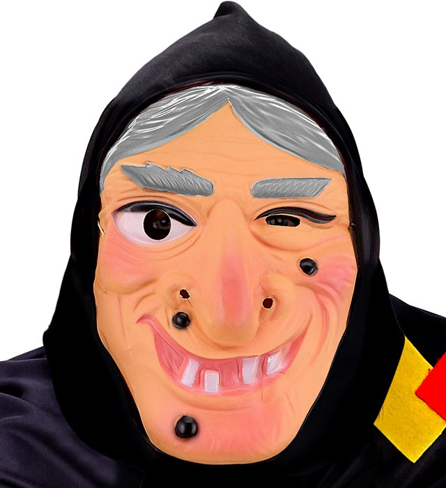 Witch Mask With Headscarf Plastic