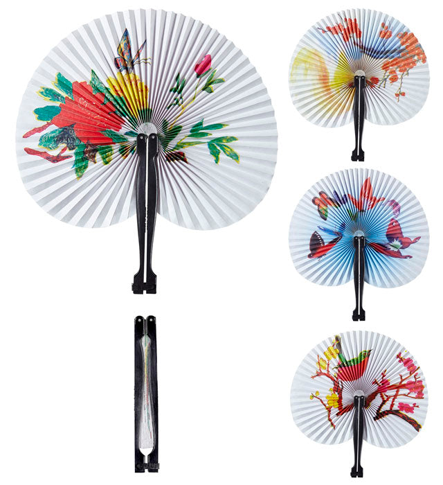 Oriental Paper Fan 23 Cm - 2 Styles Ass.