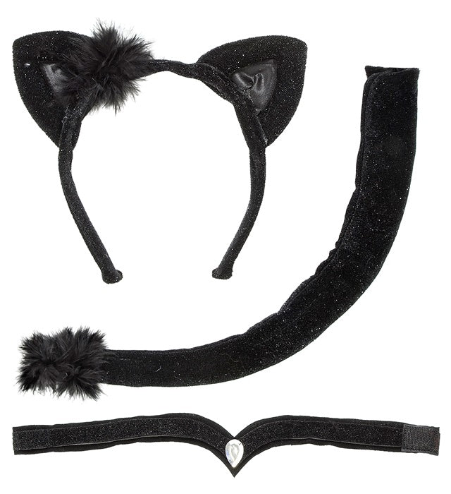 Cat Dress-Up Set  Ears, Choker, Tail 