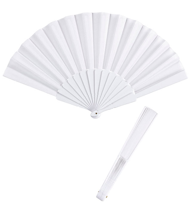 White Fabric Fan 23 Cm