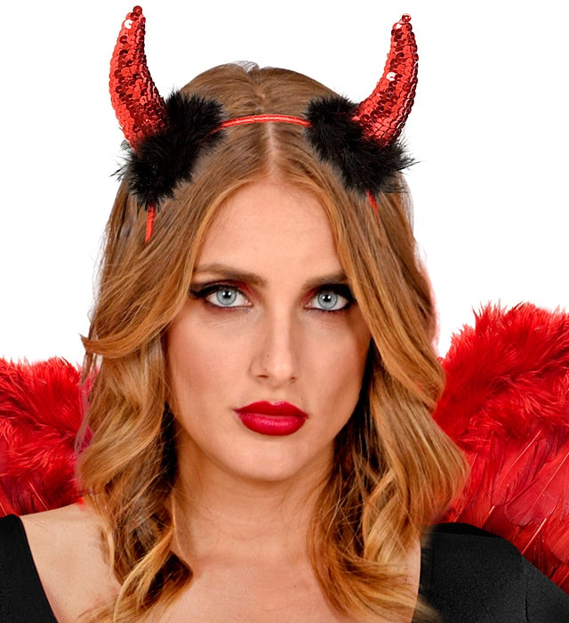 Red Sequin Devil Horns