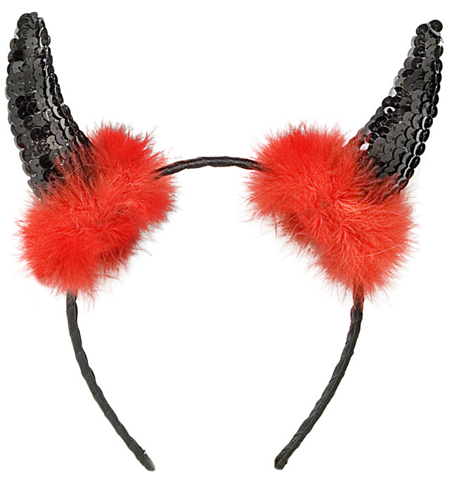 Black Sequin Devil Horns