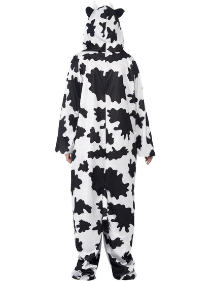 Cow Costume Adult Unisex White Black Hooded Jumpsuit 5