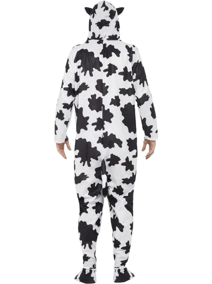 Cow Costume Adult Unisex White Black Hooded Jumpsuit 6