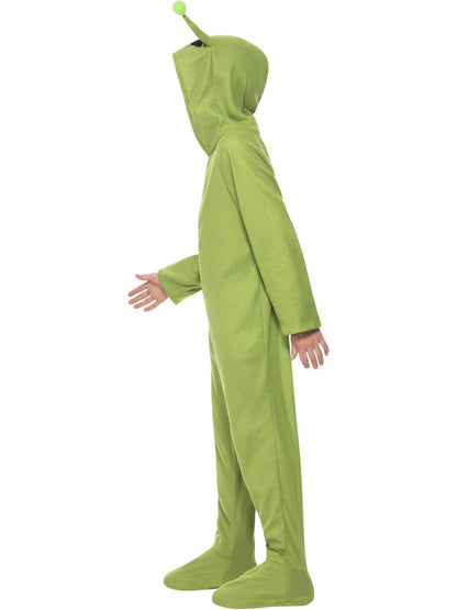 Alien Costume Kids Green Hooded Jumpsuit 2