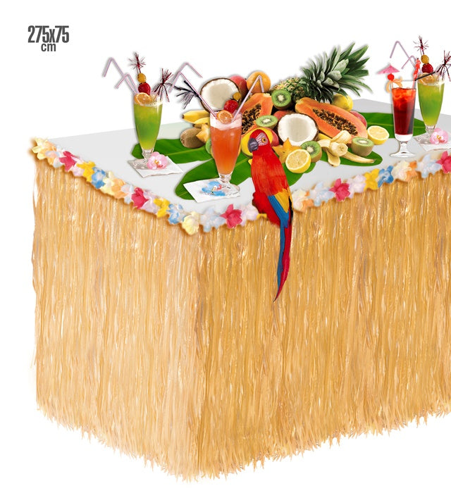 Tropical Table Skirt With Flower275X75 Cm
