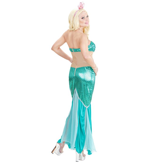 Mermaid  Dress With Pearl Necklace, Headband With Pearls 