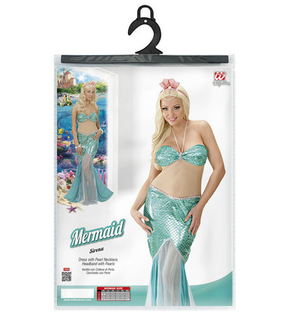 Mermaid  Dress With Pearl Necklace, Headband With Pearls 