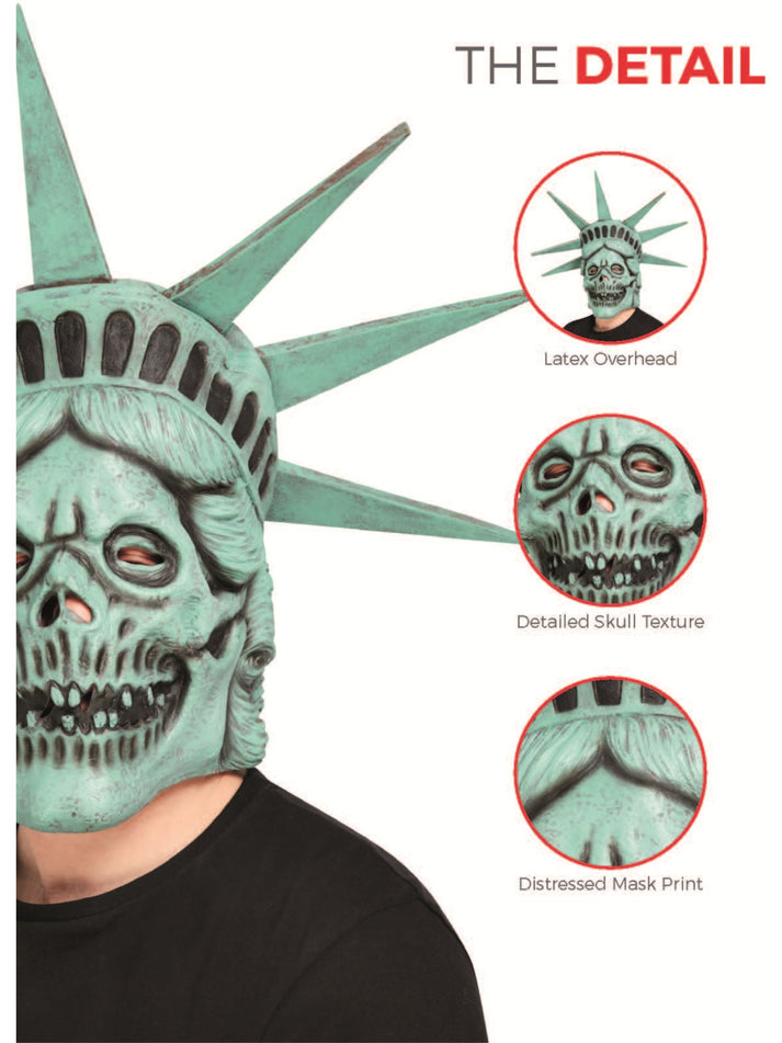 Liberty Skull Overhead Mask Latex Purge Style Costume Accessory
