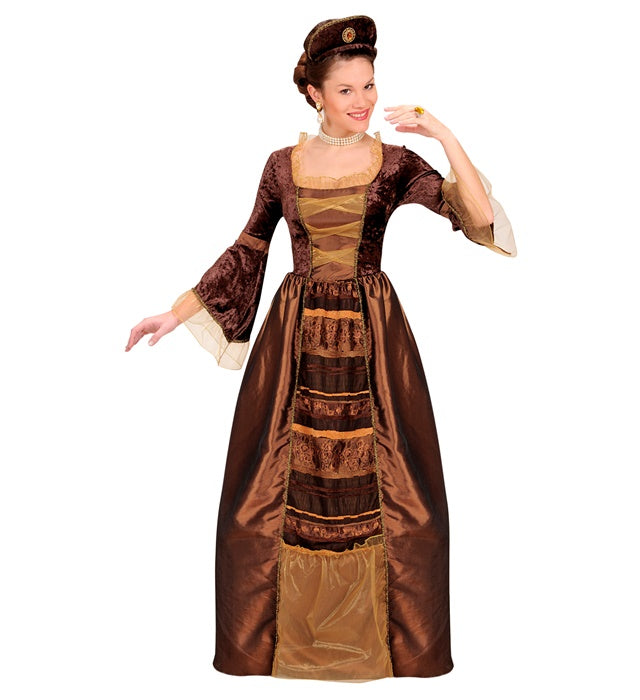Baroque Baroness  Dress With Wire Hoop, Headpiece 