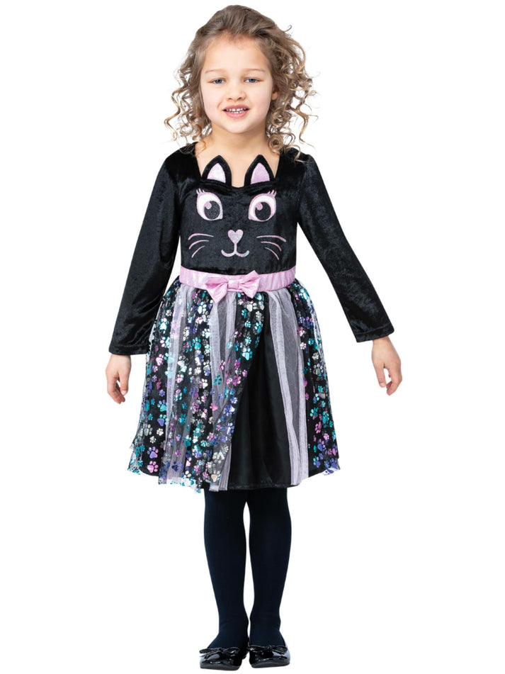 Cat Costume Child Black Pink Dress and Headband 2