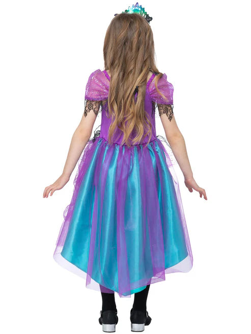 Deluxe Miss Halloween Prom Costume Child Purple Turquoise 3