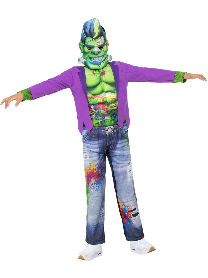 Graffiti Frank Costume Child Zombie Jumpsuit And EVA Mask 3