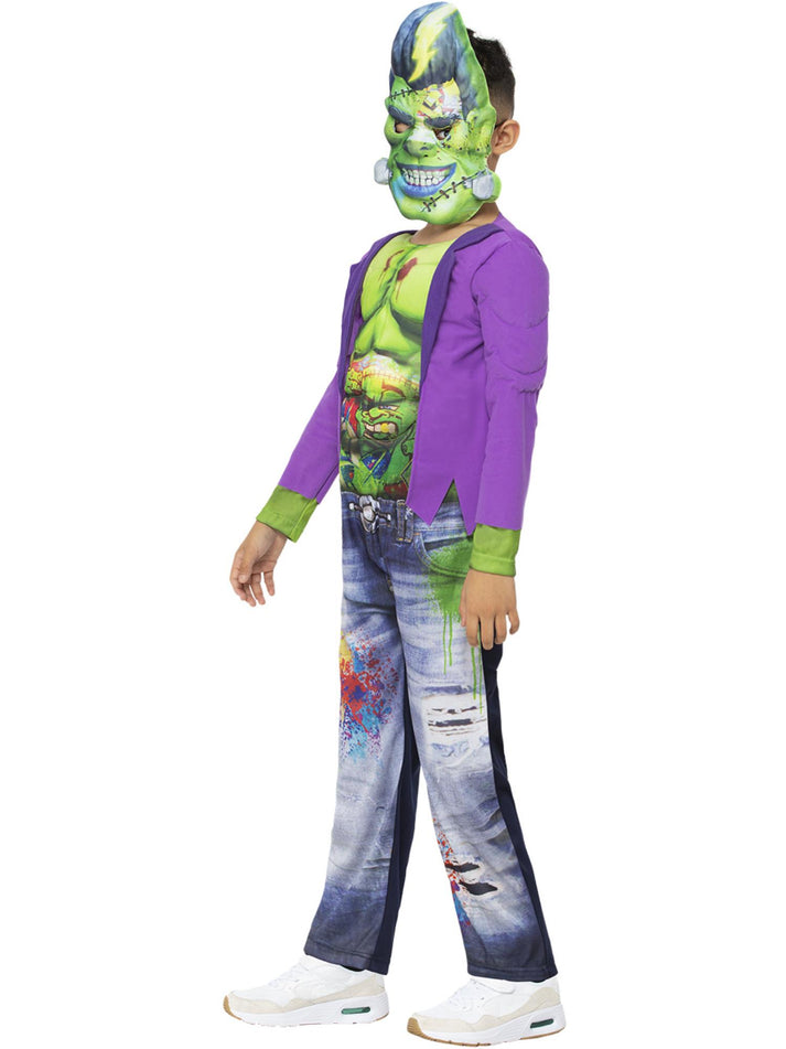 Graffiti Frank Costume Child Zombie Jumpsuit And EVA Mask 4