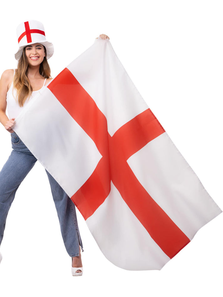 England Flag 5ft by 3ft White and Red St George Cross Party Banner 1