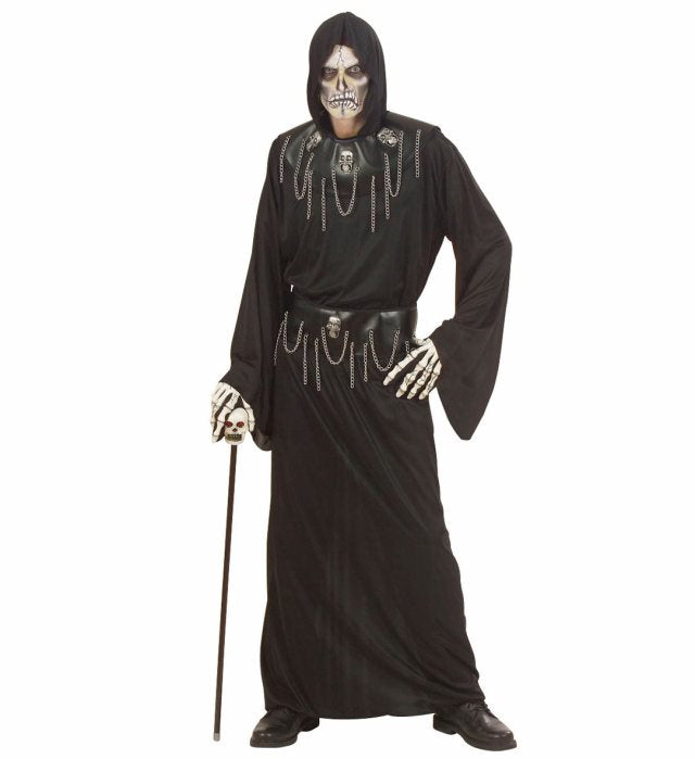Skull Master  Hooded Robe, Skullcollar With Chains, Skull Belt With Chains 