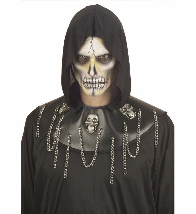 Skull Master  Hooded Robe, Skullcollar With Chains, Skull Belt With Chains 