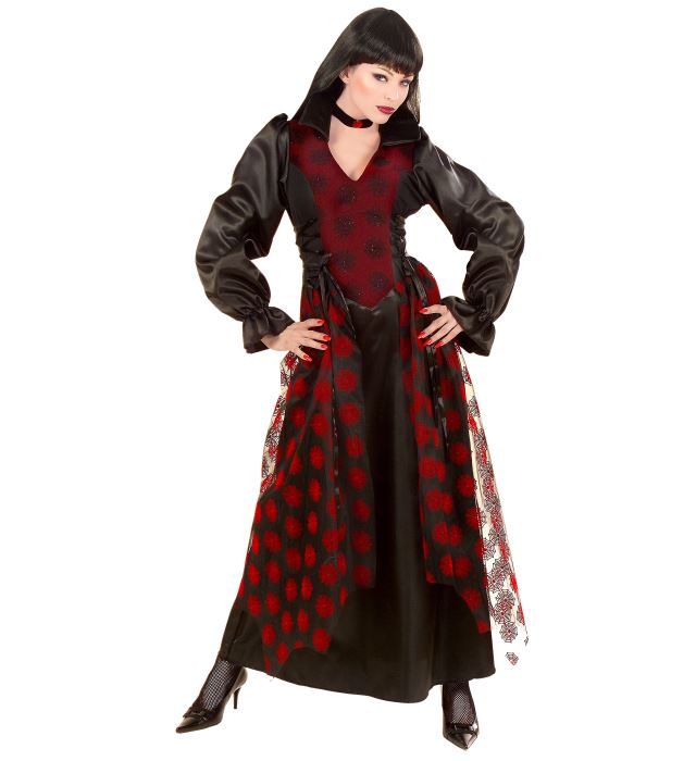 Victorian Vampiress  Dress, Choker With Gem 