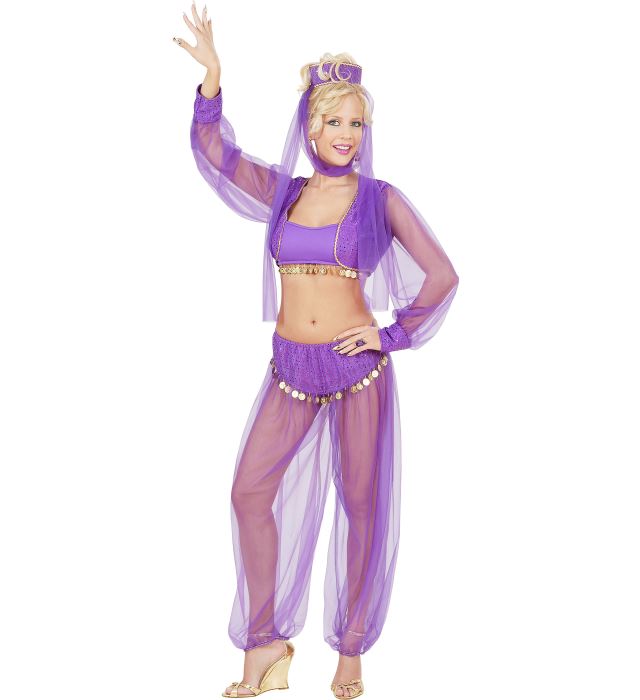 Harem Beauty  Top, Shirt With Vest, Pants, Headpiece With Veil 