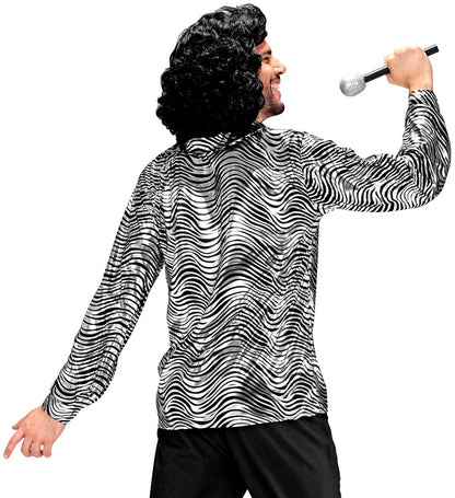 The 70S Disco Style - Silver Waves  Shirt 