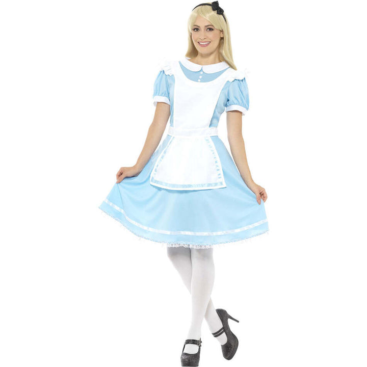Alice In Wonderland Princess Costume Adult Blue Dress Apron and Headband 1