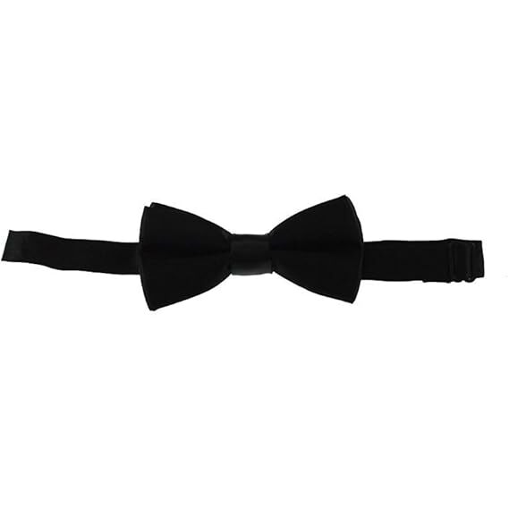 Tales Of Old England Satin Bow Tie on Elastic Adult Black Costume Accessory 1